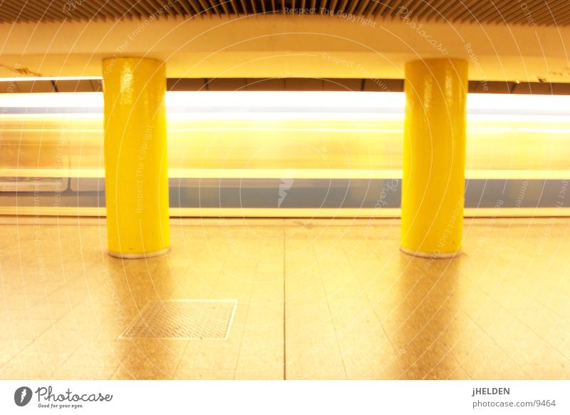 motionblur Munich Long exposure Motion blur Yellow London Underground Open Means of transport Emotion design Train station longtime exposure public transport