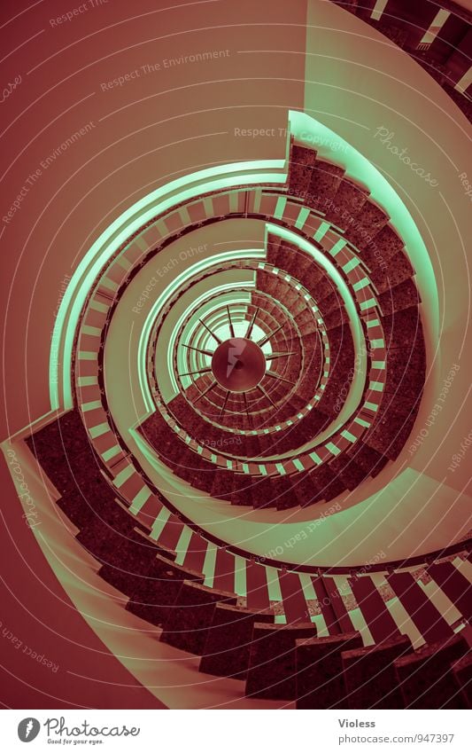 I want you to turn around. Architecture Stairs Rotate Staircase (Hallway) Banister Upward Downward Winding staircase Round Abstract