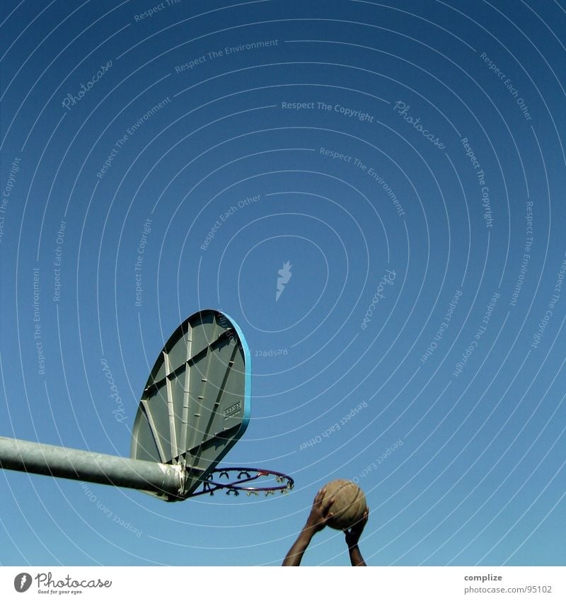 basket ball Basketball basket Hand Places School sport Strike Man Sports Accuracy Playing Sporting event Competition Ball Blue Blue sky court Success Athletic