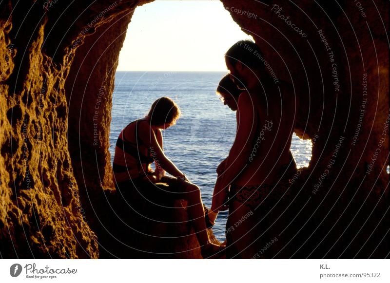 ...in those days Relaxation Calm Cave Ocean Portugal Past Moody Loneliness Safety (feeling of) Thought Horizon Summer Rock