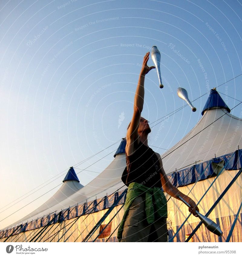 club juggler Juggler Circus Tent Cudgel Art Sports Playing Blue Sky