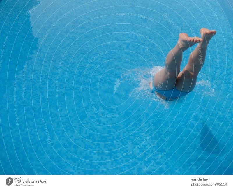 Head jump deluxe III Summer Swimming pool Vacation & Travel Ocean Swimsuit Bikini Bathroom Jump Headfirst dive Woman Wet Sole of the foot Joy Sports Playing