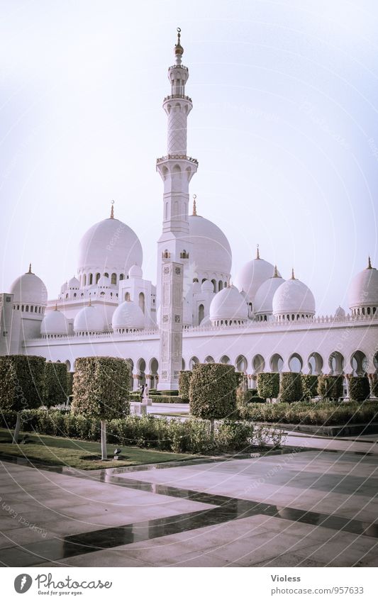 Abu Dhabi IV Capital city Manmade structures Building Architecture Tourist Attraction Landmark Monument Historic Belief Allah Islam Mosque Minaret Domed roof