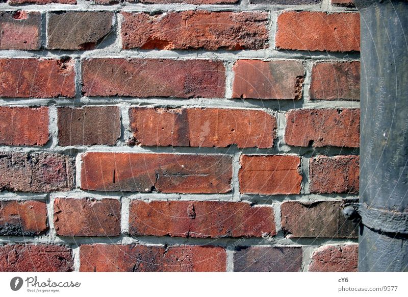wall Wall (barrier) Brick Rain gutter Architecture Seam