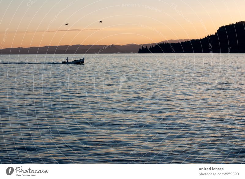 DR# Italian Trip Art Esthetic Contentment Lake Lake Garda Italy Romance Dreamily Idyll Peaceful Watercraft Boating trip South Vacation & Travel Vacation photo