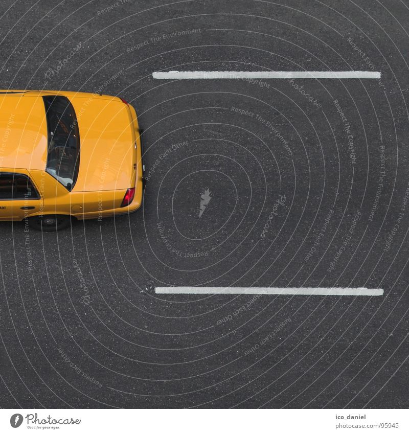 Yellow Cab II - New York Means of transport Street Car Taxi Free Speed New York City Asphalt Manhattan Broadway Lane markings Americas Parallel USA Colour photo