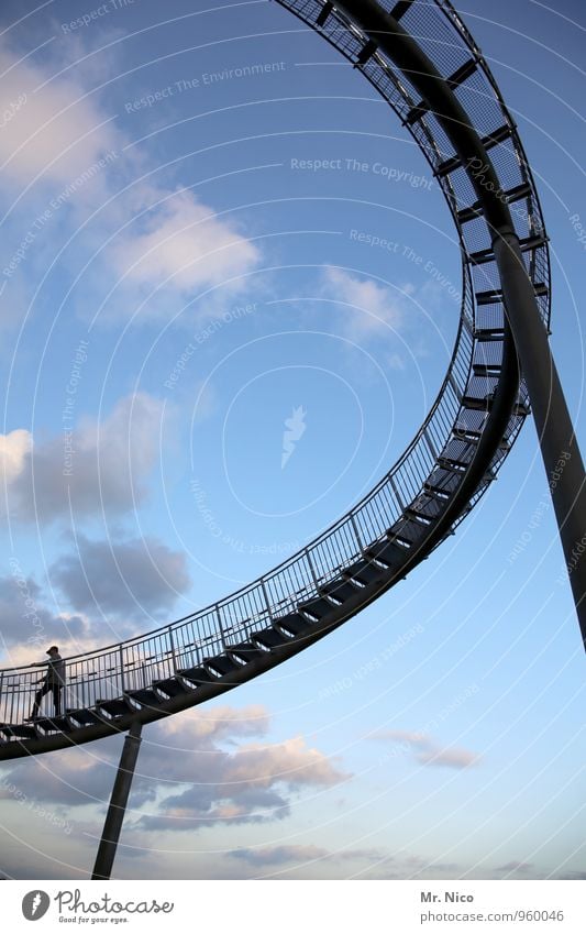 round trip Leisure and hobbies Vacation & Travel Trip Freedom 1 Human being Environment Sky Clouds Weather Going Curve Swing Spirited Steel Steel carrier