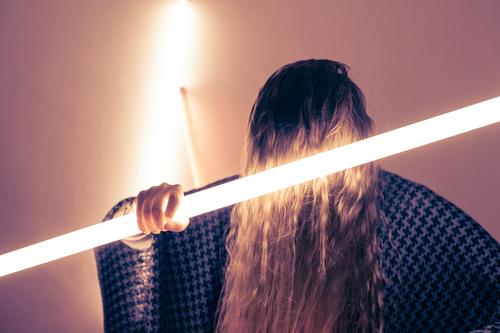 may the force... Human being Feminine Young woman Youth (Young adults) Woman Adults Hair and hairstyles 1 Blonde Long-haired Illuminate Nerdy Trashy Power