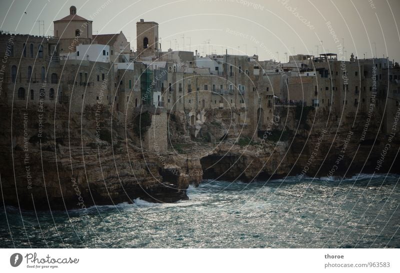 al Mare Summer Autumn Rock Coast Ocean Polignano a Mare Apulia Italy Europe Fishing village Small Town Port City Downtown Old town Deserted