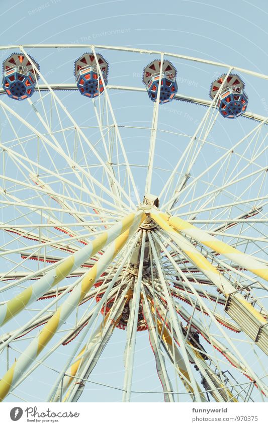 janz beautifully high Fairs & Carnivals Joy Joie de vivre (Vitality) Spokes Large Tall Driving Ferris wheel Colour photo Exterior shot Day Light Sunlight