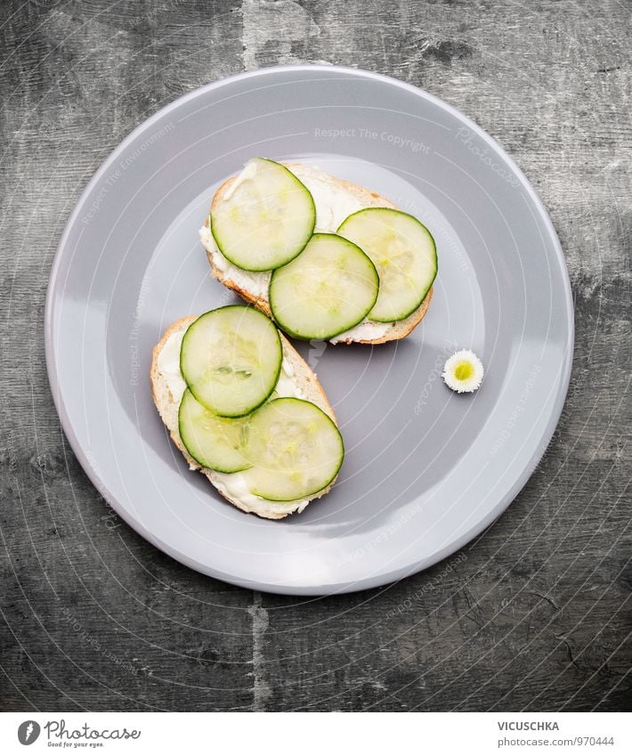 Cucumber sandwiches in grey plate Food Vegetable Bread Nutrition Breakfast Lunch Organic produce Vegetarian diet Diet Retro Snack Butter Sandwich Plate English