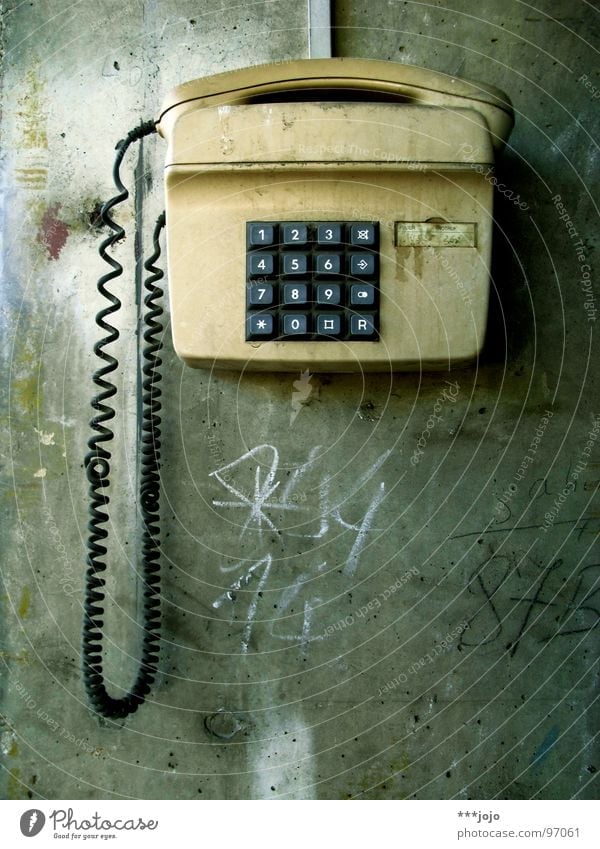 please dial #50 Telephone Select Deutsche Telekom Dirty Wall (barrier) Digits and numbers The eighties Concrete Interlaced Phone book Bypass Accessible Reach
