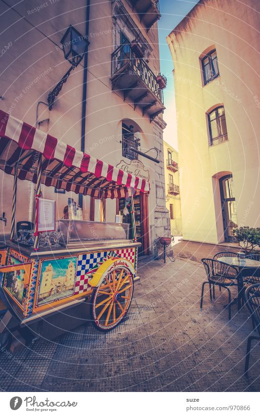 The sweet life Ice cream Italian Food Vacation & Travel Tourism City trip Decoration Culture Town Old town Places Building Facade Street Authentic Past Italy