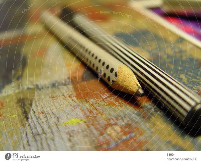 pencils Pencil Wood Across Felt-tipped pen Board Furniture table macro Painting (action, work) Write Desk
