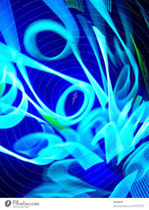 Neon Blues Part II Lamp Art Movement Round Green Neon light Spiral Swing Circle Tracer path Aberration Muddled Arts and crafts  Dynamics glow Placed blur Tracks