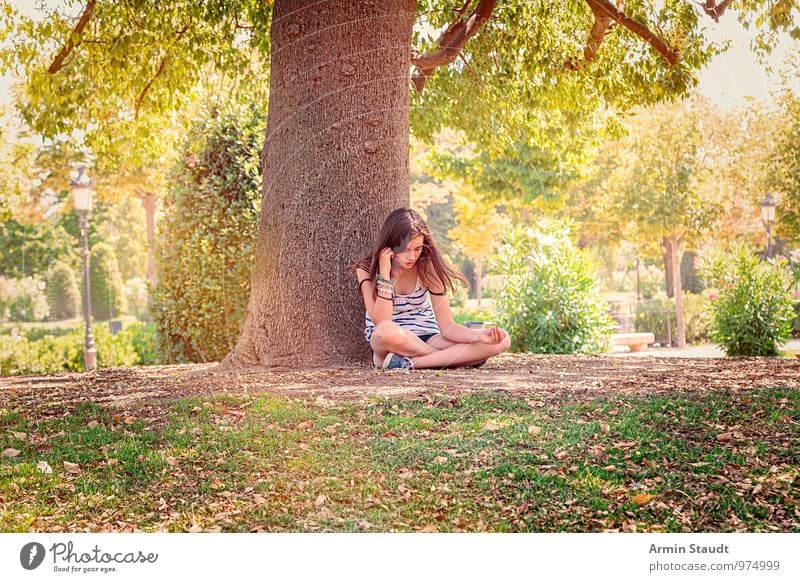 Chill - Park - Summer Lifestyle Relaxation Calm Meditation Summer vacation Human being Feminine Woman Adults Youth (Young adults) 1 13 - 18 years Child Nature