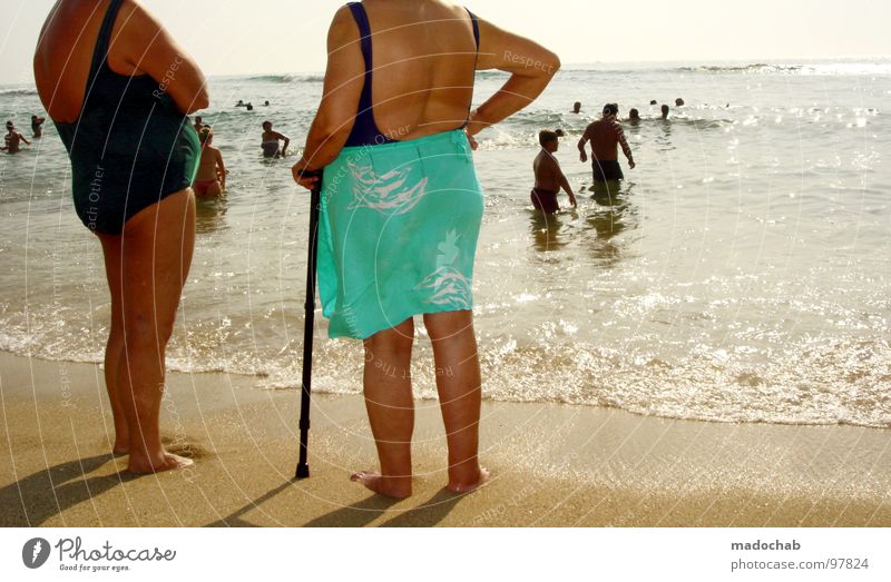 WHERE DID I LEAVE MY HEAD?! Senior citizen Woman Vacation & Travel Beach Ocean Relaxation Wellness Bikini Portugal South Fat Swimsuit Thin Plump Round Headless