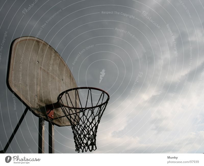 Silence before the Storm Ball sports Playing field Basket Strike Throw-in 3 National Basketball Association Jump Basketball basket Moody Clouds Middle Attack
