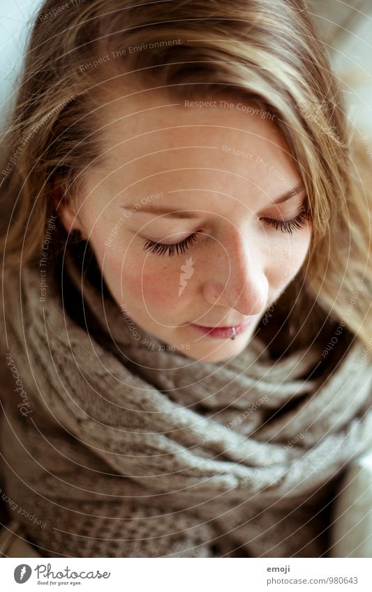 sensual Feminine Young woman Youth (Young adults) Face 1 Human being 18 - 30 years Adults Beautiful Colour photo Interior shot Day Shallow depth of field