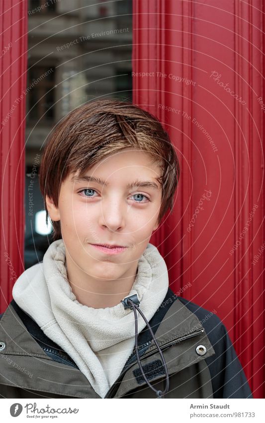Portrait - Door - Red Lifestyle Style Beautiful Contentment Human being Masculine Youth (Young adults) Face 1 13 - 18 years Child Window Authentic Friendliness