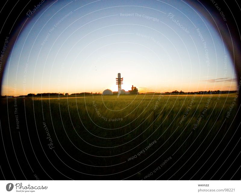 radar Radar station Sunset Back-light Obscure Share Farm Technology Fisheye