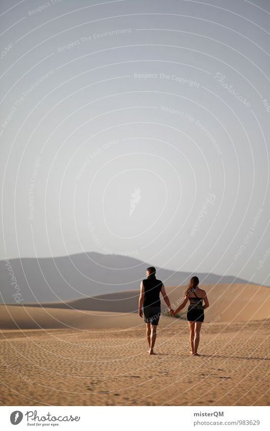 Here We Go I Art Esthetic Contentment 2 Desert Loneliness Together Lovers Declaration of love Loving relationship Future Ambiguous Hold hands Summer
