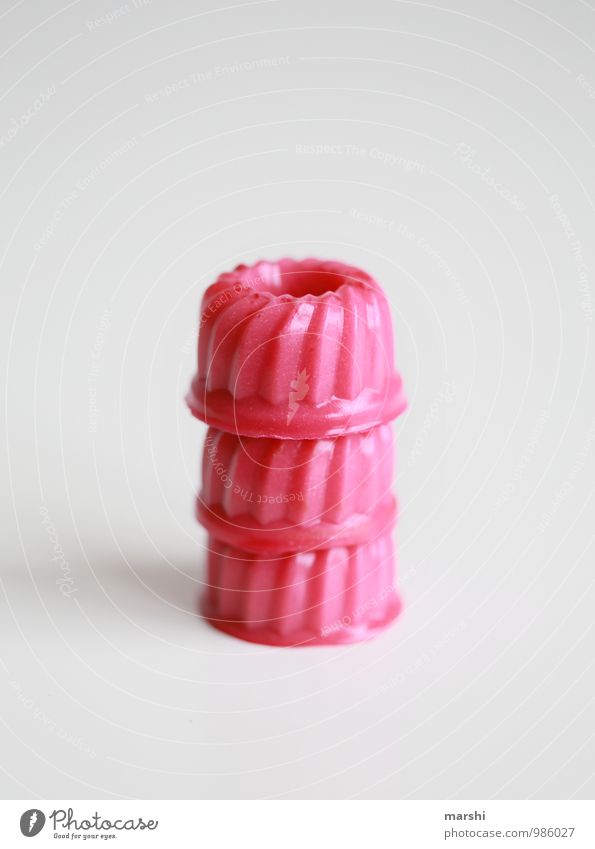 Törtchenwackel pudding tower Food Dessert Candy Nutrition Eating Moody Jelly Pink Tartlet Colour photo Interior shot Studio shot Close-up Detail Day