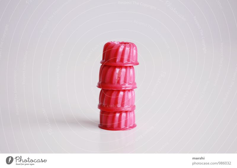 you don't play with food... Food Dessert Candy Nutrition Eating Pink Rich in calories Jelly Beautiful Stack 4 Colour photo Interior shot Studio shot Detail