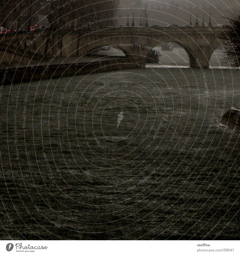 emperor's weather Paris Seine Le Pont Neuf Waves Storm Apocalypse River Brook Bridge Hail Rain Fear Threat