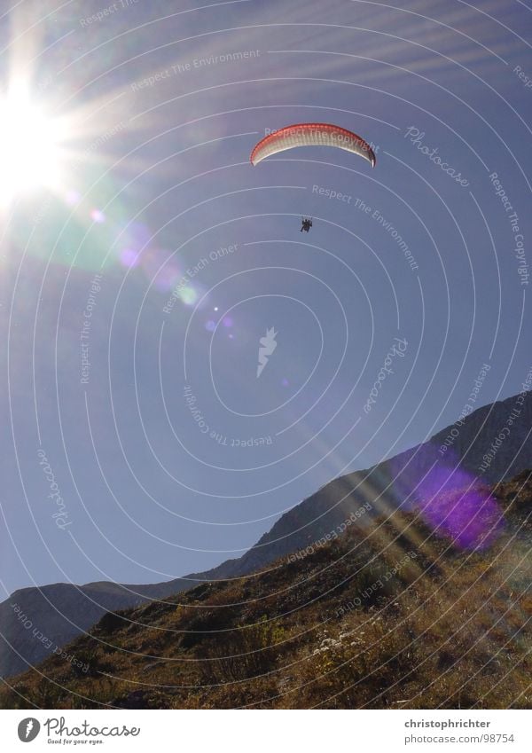 paragliding flight Paraglider Light Glide Sports Funsport Flying Sun Sky Mountain Alps