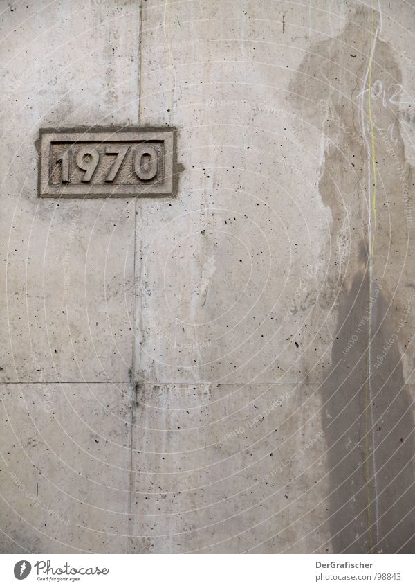 1970 - unsprayed times Concrete Seventies Past Hard Year date Generation Wall (building) Wall (barrier) Manmade structures Gray Tagger Nostalgia Gloomy