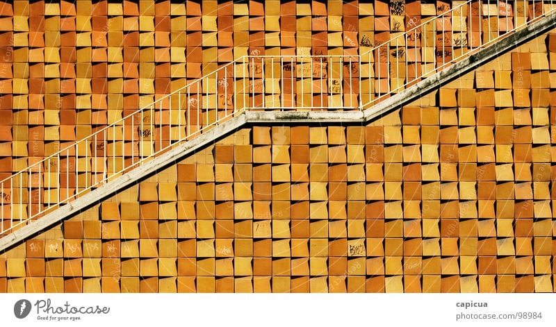 Stairway Positive Yellow Summer Town Lisbon Plus Detail Success geometrical minimalist architechture stairs up path upward ascent graphic growth sunny gain
