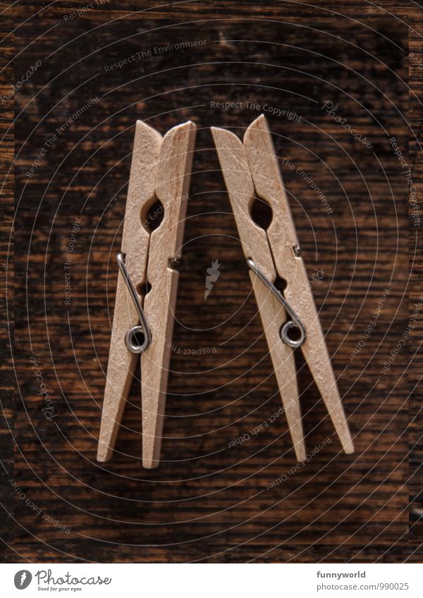 love of staples Clothes peg Wood Metal Brown Valentine's Day Love Housekeeping Laundry Hang up Together Housewife Female labor Household Wood grain