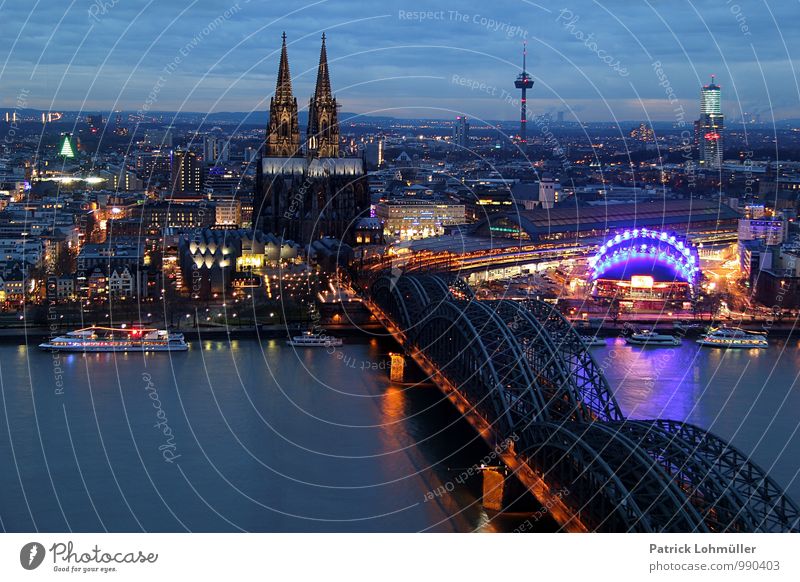 View of Cologne Tourism City trip Architecture Germany Europe Town Downtown House (Residential Structure) Church Dome Bridge Tourist Attraction Landmark