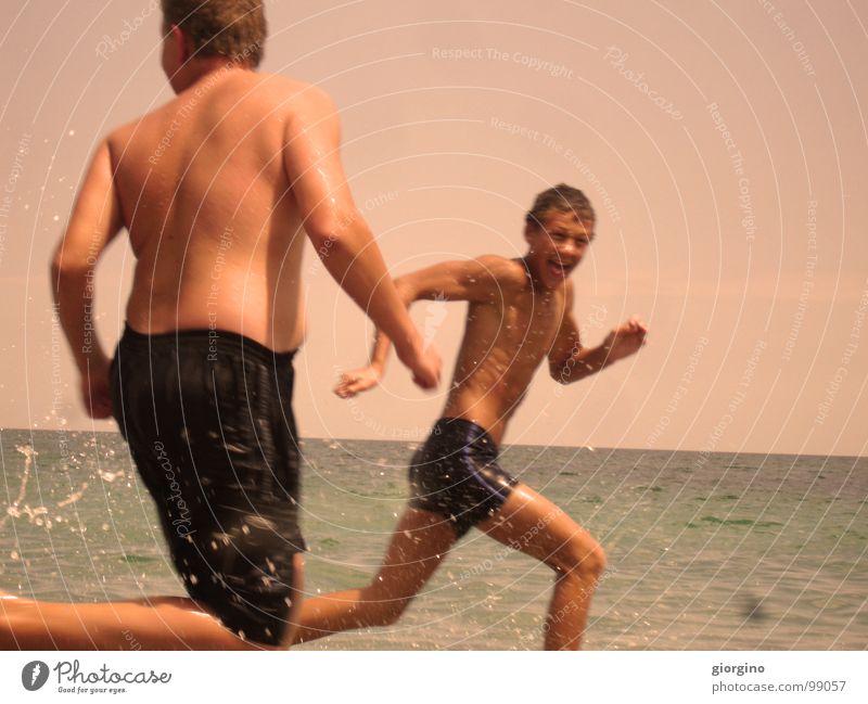 catch Sky Action Joy Water Lomography boy runing sea black sea boys seaside