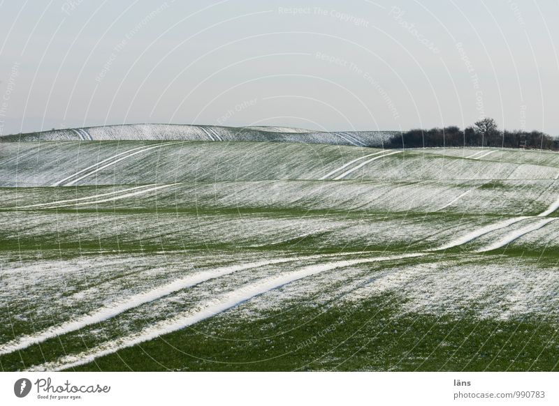lined landscape Winter Snow Landscape Sky Ice Frost Field Hill Cold Green Beginning Uniqueness Expectation Planning Tracks Line Lined Pattern