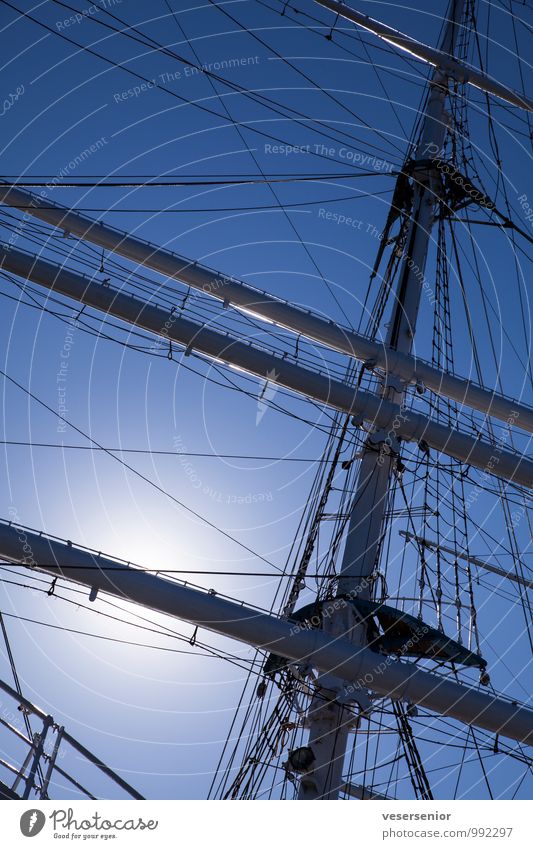 Gorch Fock. Navigation Sailing ship Mast Tall Maritime Blue Colour photo Exterior shot Deserted Day Silhouette Back-light