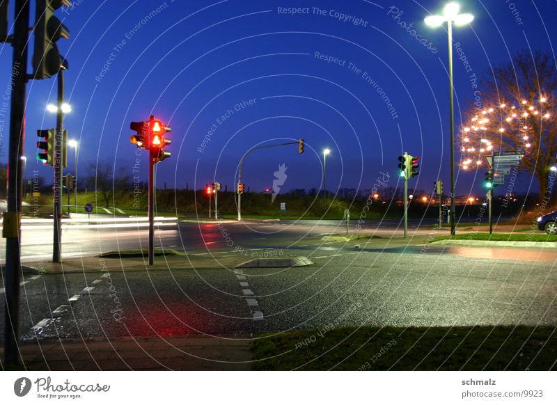 The crossroad Long exposure Night Transport Street Mixture Car Twilight Sky Light Evening