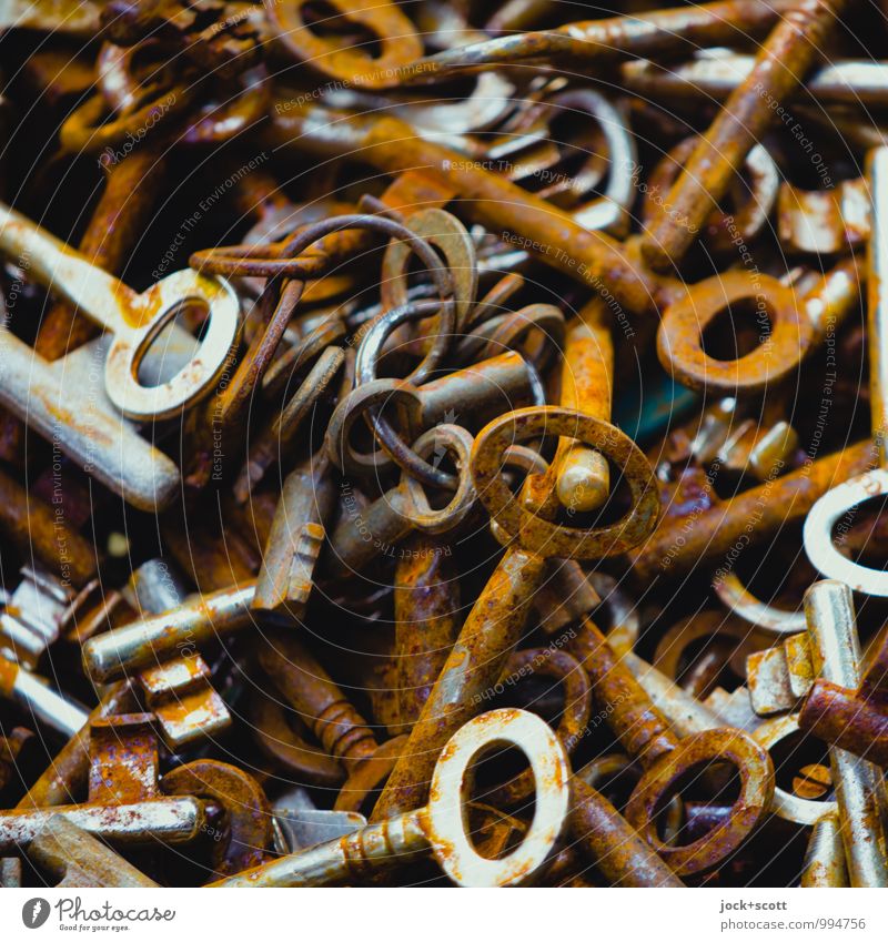 Encryption Collection Key Metal Encrypted Oval Select Authentic Many Brown Chaos Transience Colour tone Defective Ravages of time Detail Abstract