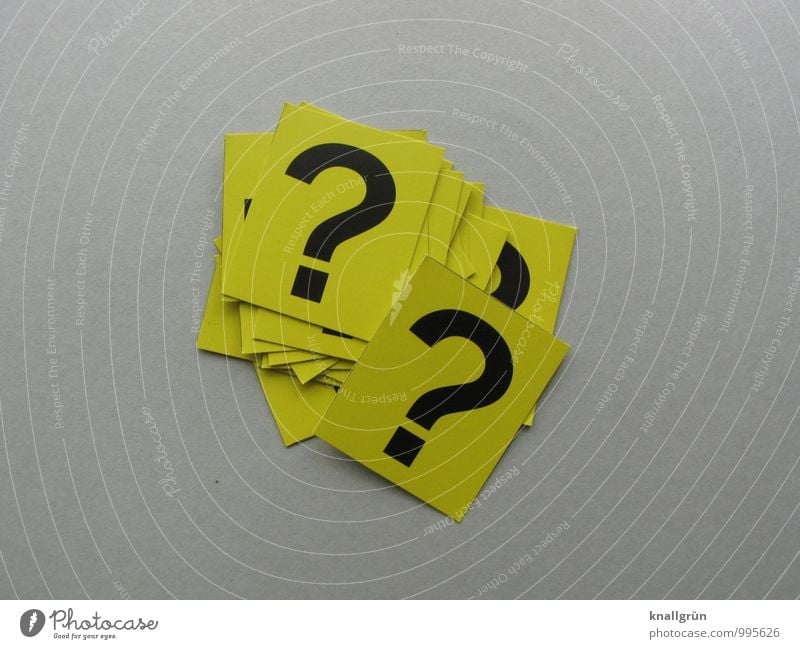 Searching for answers Sign Characters Signs and labeling Communicate Sharp-edged Curiosity Yellow Gray Black Emotions Mysterious Puzzle Question mark Ask