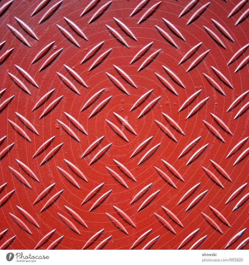 Structures and shapes Facade Tin Metal Line Red Symmetry Colour photo Exterior shot Abstract Pattern Deserted Day Contrast Deep depth of field