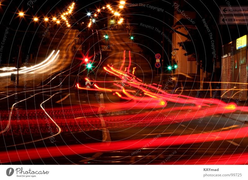 Tempo of the night Night Light Tracer path Long exposure Haste strass Speed Car