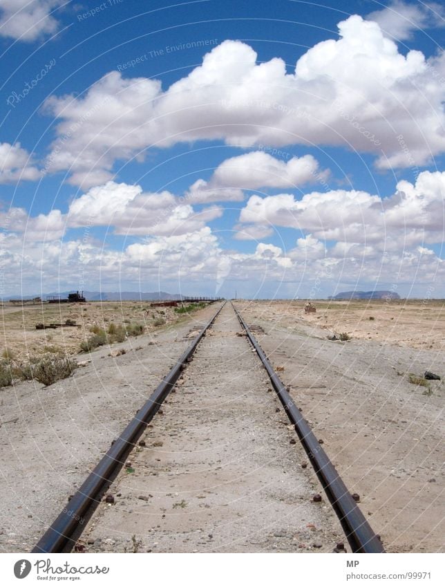 And You Will Know Us By The Rail Of Dead Railroad tracks Clouds Bolivia Badlands Loneliness Exit route New start Beginning Come Development Hope Grief Derelict