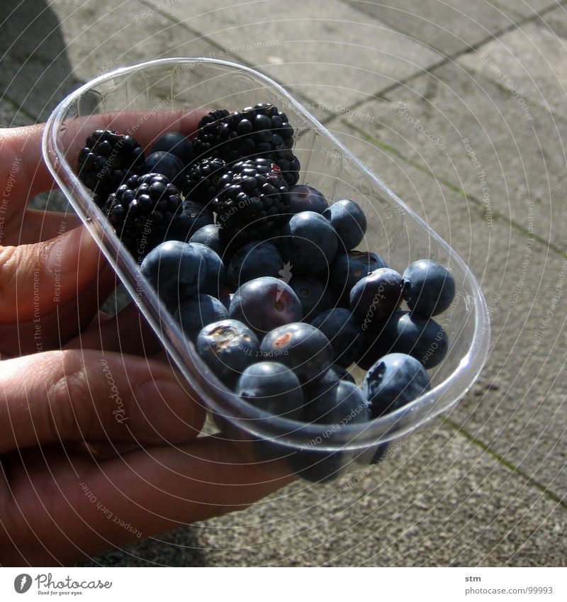 You want one? Summer Sweet Fruity Delicious Juicy Bowl Hand Fingers Offer Give Costs Nutrition Violet Sphere Gastronomy blueberry blackberry Berries Harvest