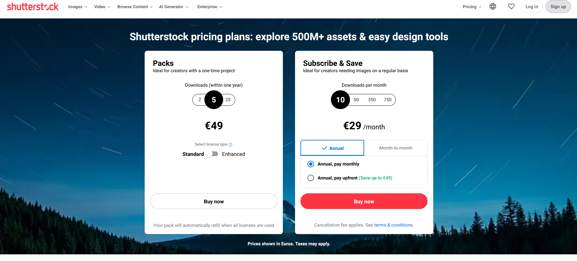 shutterstock pricing 